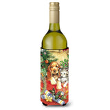 Caroline'S Treasures Christmas Puppy And Kitten Wine Bottle Koozie Hugger, 750Ml, Multicolor