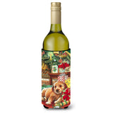 Caroline'S Treasures Christmas Puppy Wine Bottle Koozie Hugger, 750Ml, Multicolor