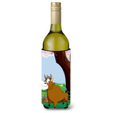 Caroline'S Treasures Aph7628Literk Bull Under The Tree Wine Bottle Koozie Hugger, 750Ml, Multicolor