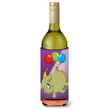 Caroline'S Treasures Aph8244Literk Happy Birthday Elephant Wine Bottle Koozie Hugger, 750Ml, Multicolor