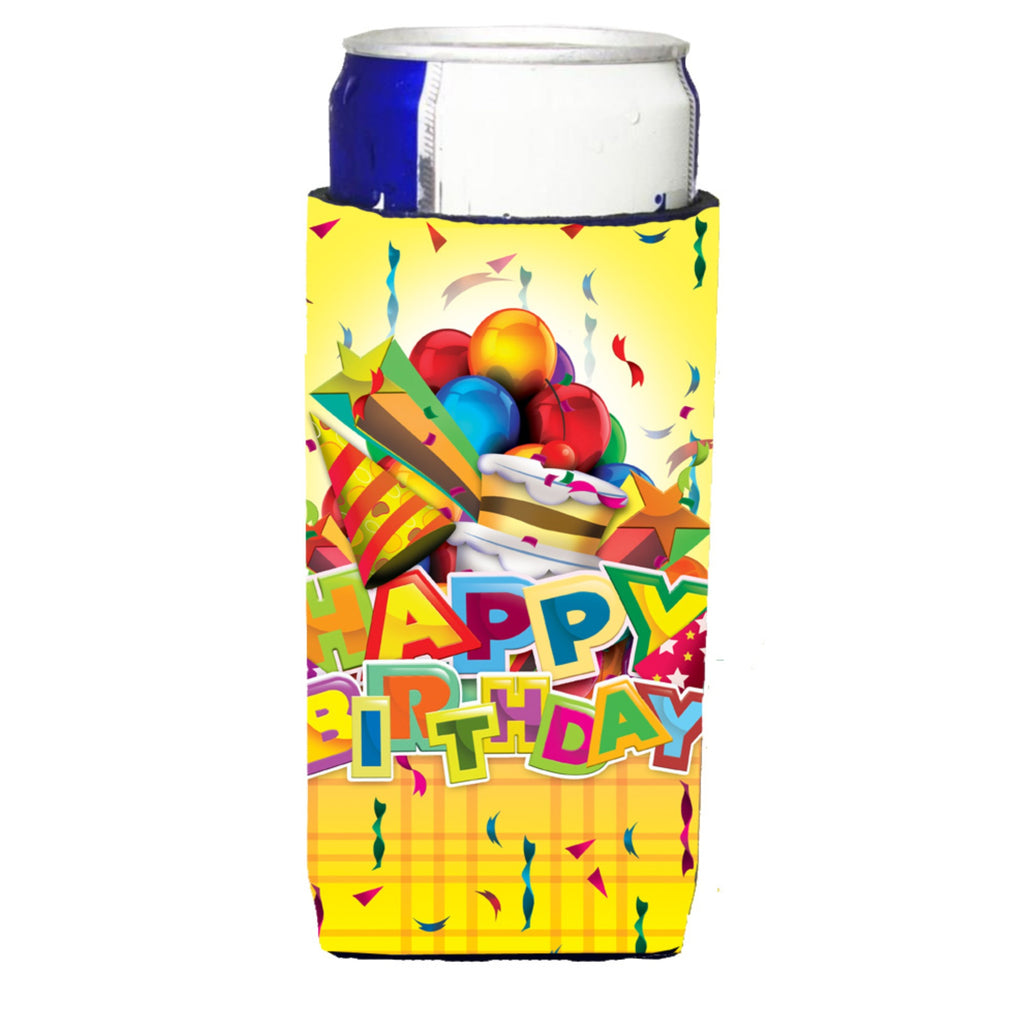 Caroline'S Treasures Aph8873Muk Happy Birthday Party Michelob Ultra Koozies For Slim Cans