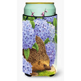 Caroline'S Treasures Hedgehog And Hydrangea Tall Boy Koozie Hugger, Multicolor