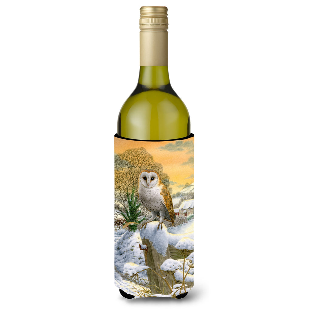 Caroline'S Treasures Sunset Barn Owl Wine Bottle Koozie Hugger - Thumbnail 2