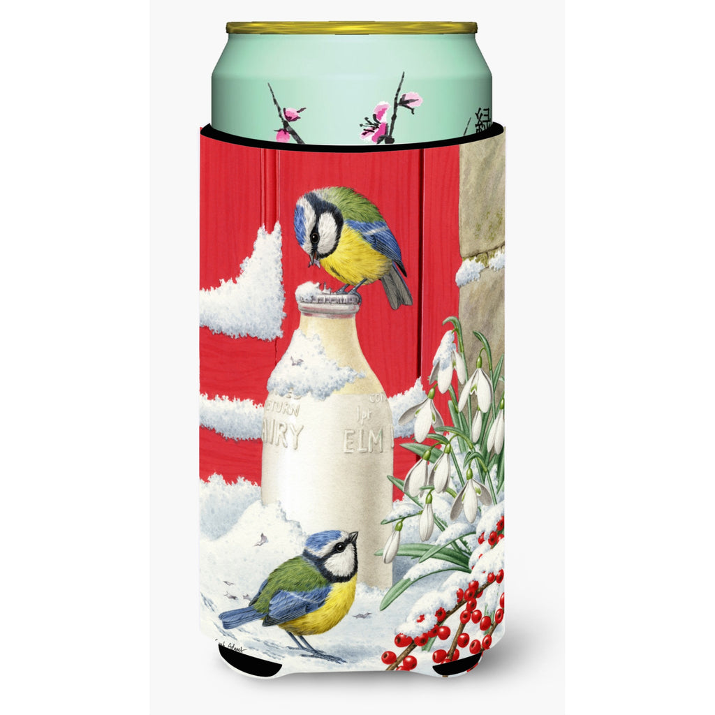 Caroline'S Treasures Eurasian Blue Tits Birds And Milk Bottles Wine Bottle Koozie Hugger - Thumbnail 2