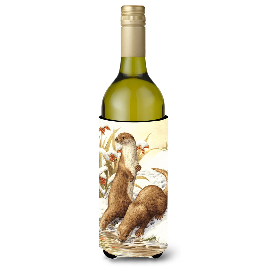 Caroline'S Treasures Otters And Gladon Irises Wine Bottle Koozie Hugger - Thumbnail 2