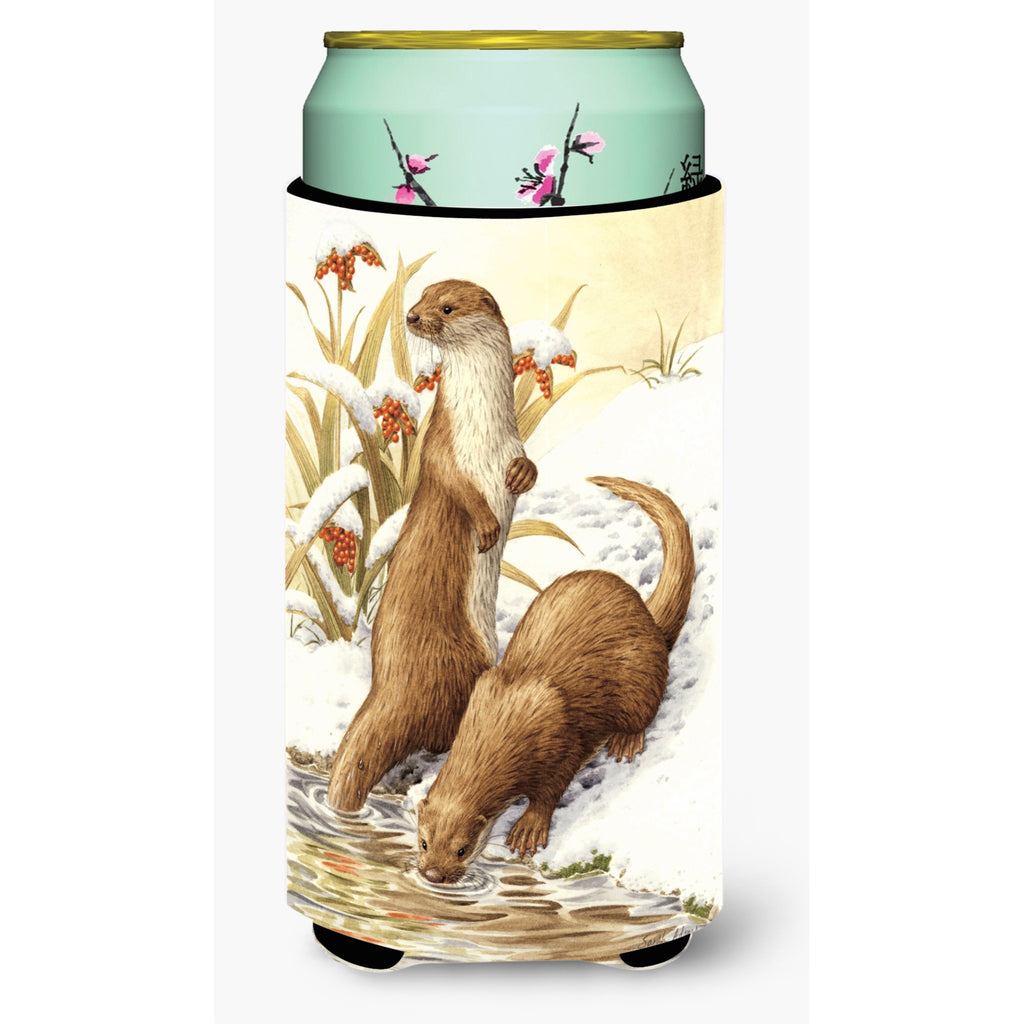 Caroline'S Treasures Otters And Gladon Irises Wine Bottle Koozie Hugger