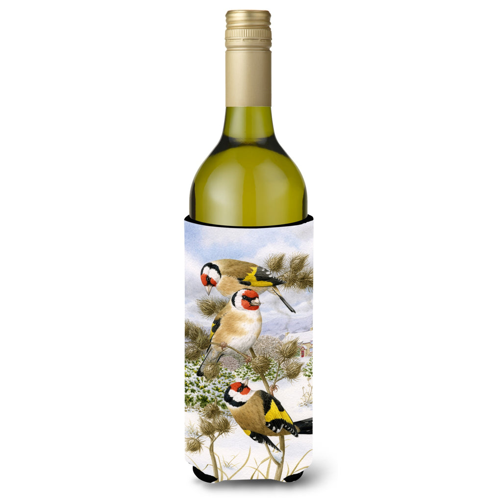 Caroline's Treasures European Goldfinch Wine Bottle Koozie Hugger - Thumbnail 2