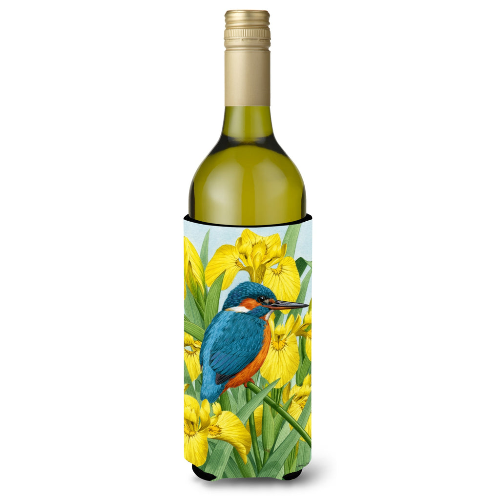 Caroline'S Treasures Kingfisher In Yellow Irises Tall Boy Koozie Hugger