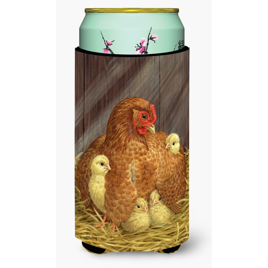 Caroline'S Treasures My Little Chickadees With Hen Chicken Wine Bottle Koozie Hugger - Thumbnail 2