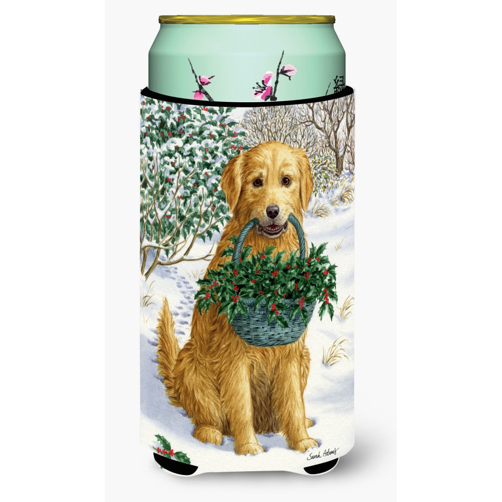 Caroline'S Treasures Yellow Labrador And Holly Wine Bottle Koozie Hugger - Thumbnail 2