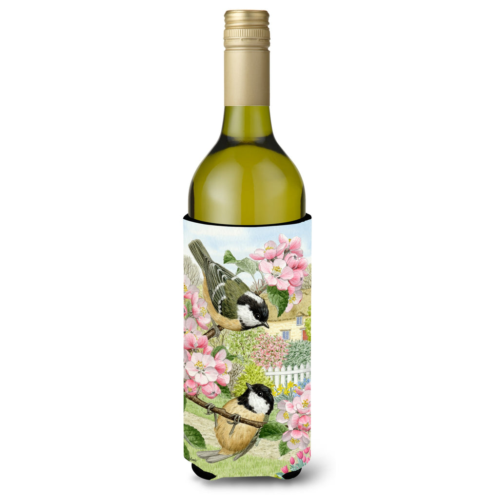 Caroline'S Treasures Asa2017Literk Coal Tits Wine Bottle Koozie Hugger