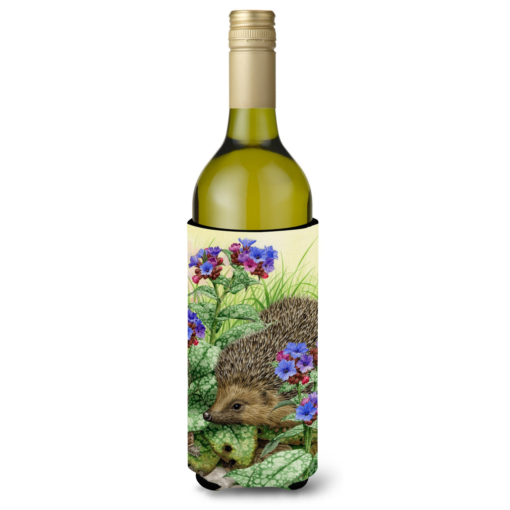 Caroline'S Treasures Hedgehog And Hydrangea Wine Bottle Koozie Hugger - Thumbnail 2
