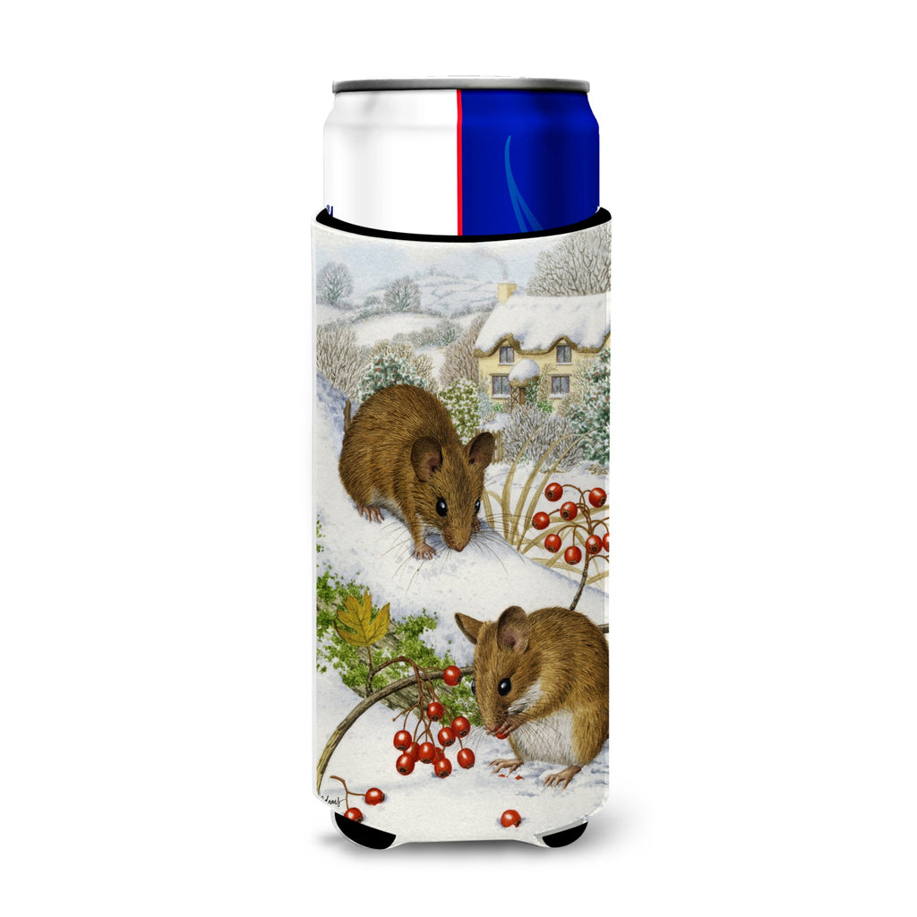 Caroline'S Treasures Wood Mice And Berries Michelob Ultra Koozies For Slim Cans