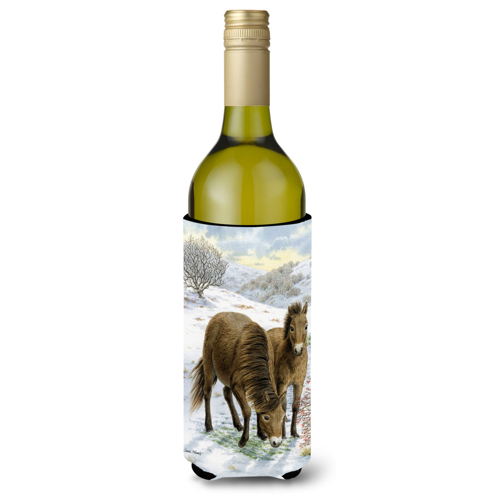 Caroline'S Treasures Exmoor Ponies Horse Wine Bottle Koozie Hugger