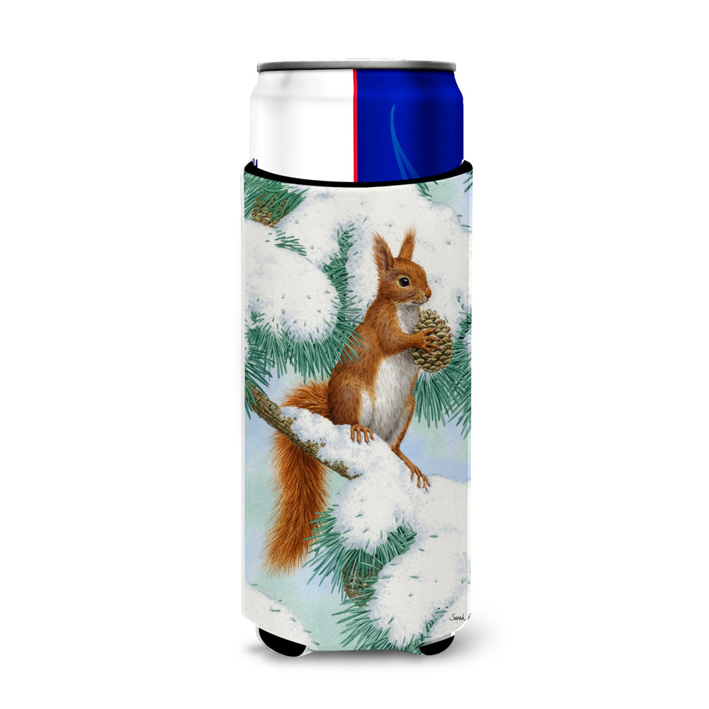 Caroline'S Treasures Red Squirrel With Pine Cone Michelob Ultra Koozies For Slim Cans