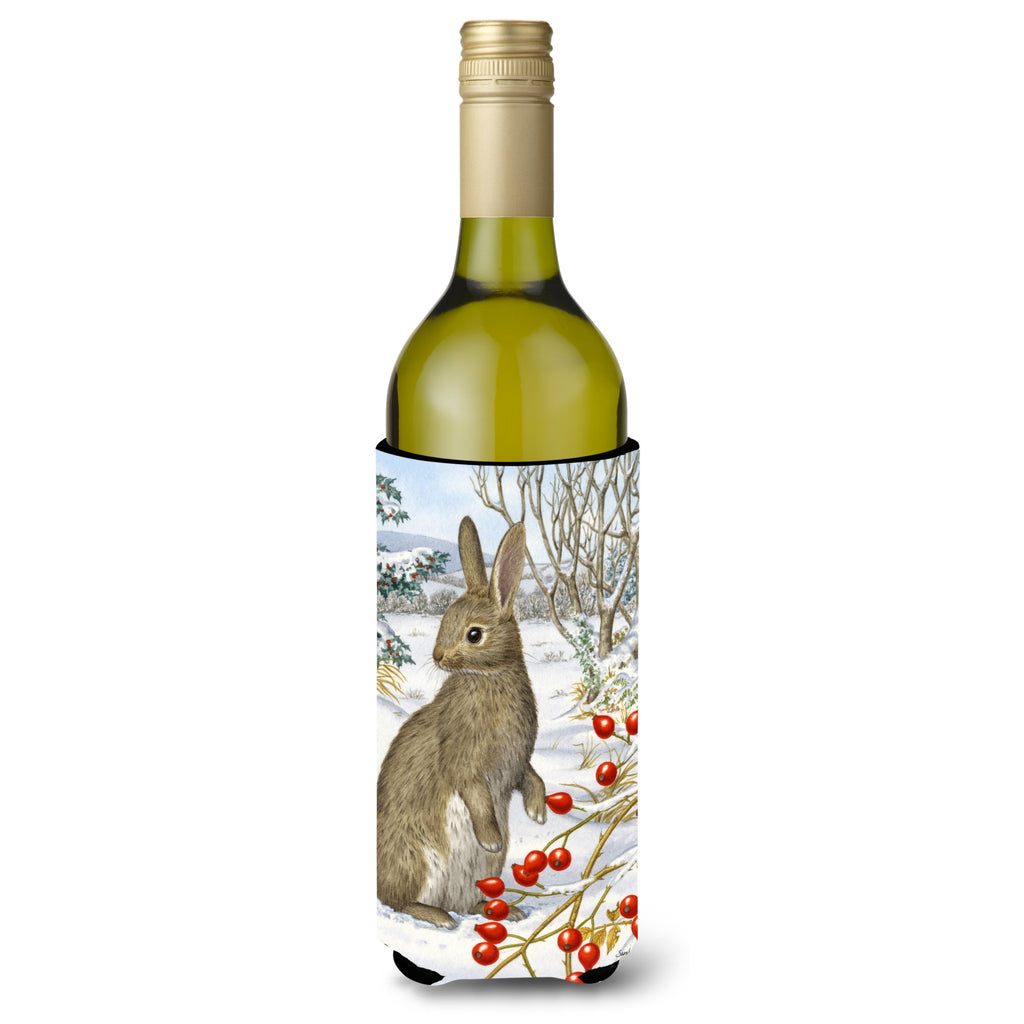 Caroline'S Treasures Rabbit With Berries Wine Bottle Beverage Insulator Hugger