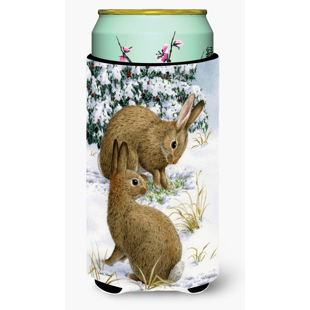 Caroline'S Treasures Rabbit Searching For Grass In The Snow Wine Bottle Koozie Hugger - Thumbnail 2