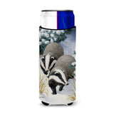 Caroline'S Treasures Badgers On The Move Michelob Ultra Koozies For Slim Cans, Multicolor