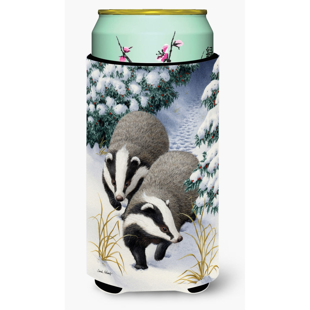 Caroline'S Treasures Badgers On The Move Wine Bottle Koozie Hugger - Thumbnail 2