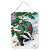 Caroline'S Treasures Badgers With Holly Berries Wall Or Door Hanging Prints Asa2039Ds1216, 16Hx12W, Multicolor