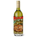 Caroline'S Treasures Fox Sleeping In The Snow Wine Bottle Koozie Hugger, 750 Ml, Multicolor