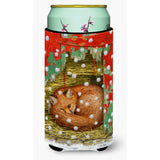 Caroline'S Treasures Fox Sleeping In The Snow Tall Boy Koozie Hugger, Multicolor