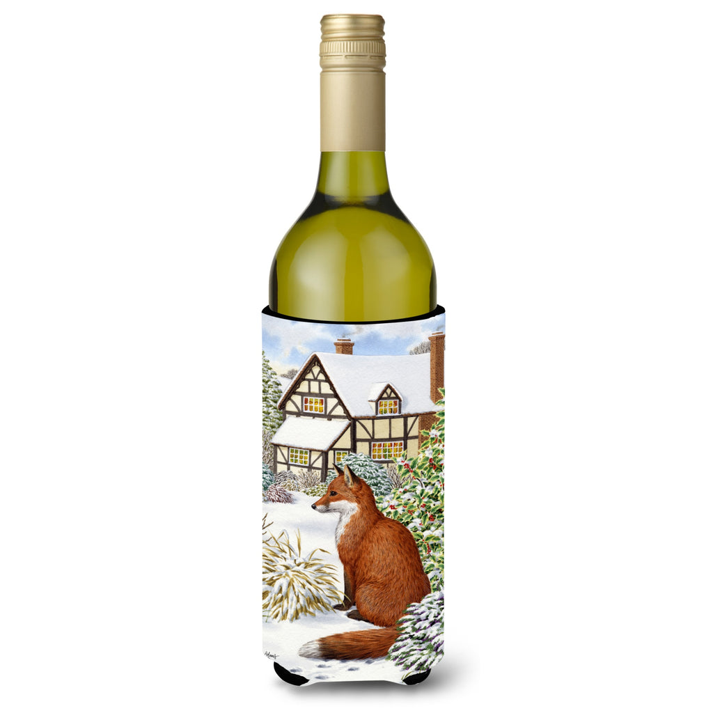 Caroline'S Treasures Fox By The Cottage Wine Bottle Koozie Hugger