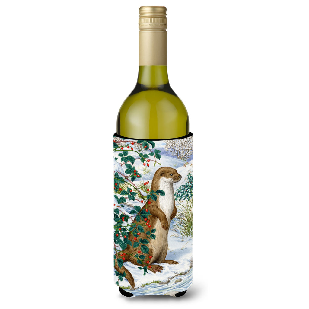 Caroline'S Treasures Otters And Gladon Irises Wine Bottle Koozie Hugger - Thumbnail 3