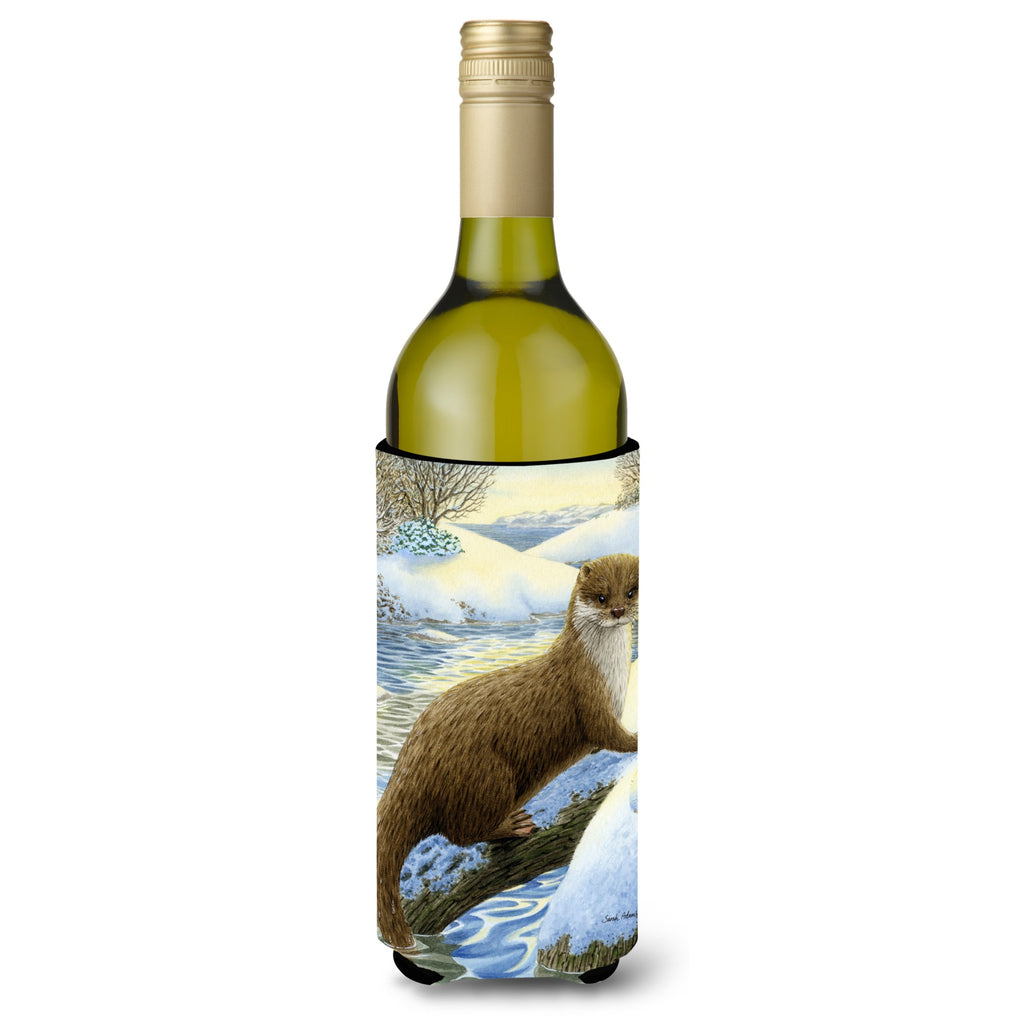 Caroline'S Treasures Otter By The Water Wine Bottle Koozie Hugger - Thumbnail 3