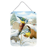 Caroline'S Treasures Eurasian Blue Tits Birds In Flower Pot Wall Or Door Hanging Prints Asa2053Ds1216, 16Hx12W, Multicolor