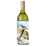 Caroline'S Treasures Eurasian Blue Tits Birds In Flower Pot Wine Bottle Koozie Hugger, 750 Ml, Multicolor