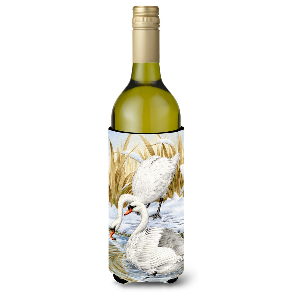 Caroline'S Treasures White Swans Wine Bottle Koozie Hugger