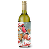 Caroline'S Treasures Asa2063Literk Eurasian Bullfinches Wine Bottle Koozie Hugger, 750 Ml, Multicolor
