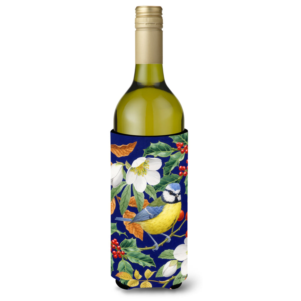 Caroline'S Treasures Eurasian Blue Tits Birds And Milk Bottles Wine Bottle Koozie Hugger - Thumbnail 4