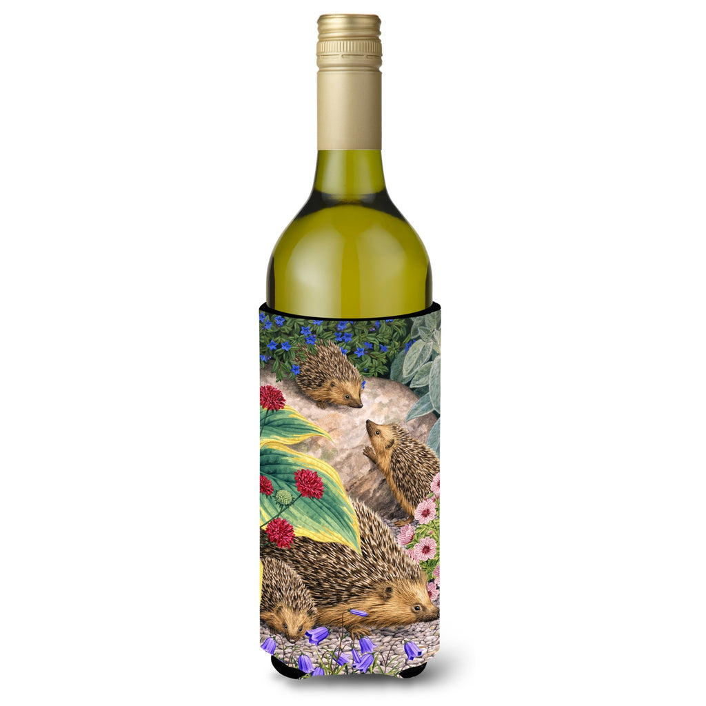 Caroline'S Treasures Hedgehog And Hydrangea Wine Bottle Koozie Hugger - Thumbnail 4