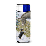 Caroline'S Treasures Pup And Donkey Michelob Ultra Koozies For Slim Cans, Multicolor