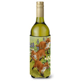 Caroline'S Treasures Asa2083Literk Fox Cubs Wine Bottle Koozie Hugger, 750 Ml, Multicolor