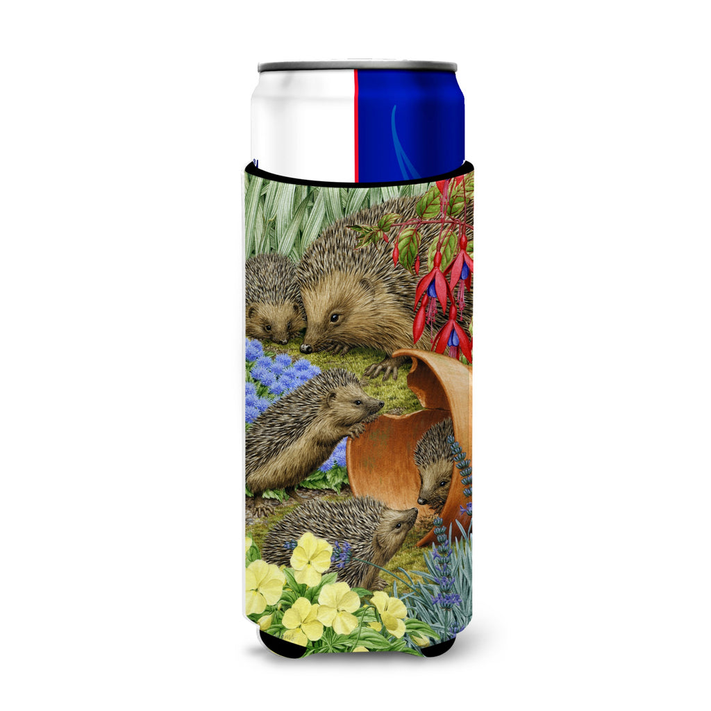 Caroline'S Treasures Hedgehogs In The Flower Pot Michelob Ultra Koozie For Slim Cans