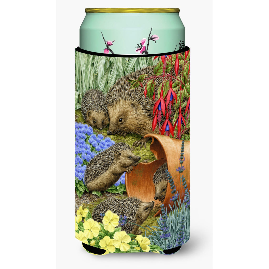 Caroline'S Treasures Hedgehogs In The Flower Pot Tall Boy Koozie Hugger