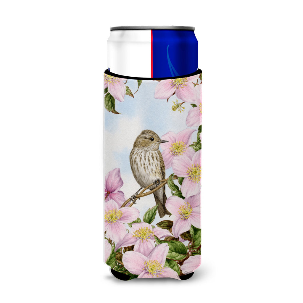 Caroline'S Treasures Asa2088Muk Spotted Flycatcher Michelob Ultra Koozie For Slim Cans