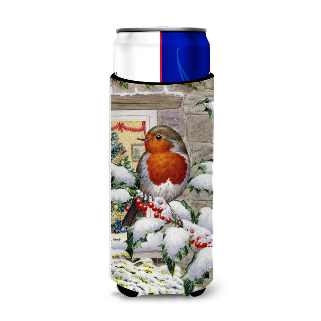 European Robin At The Window Michelob Ultra Koozies For Slim Cans