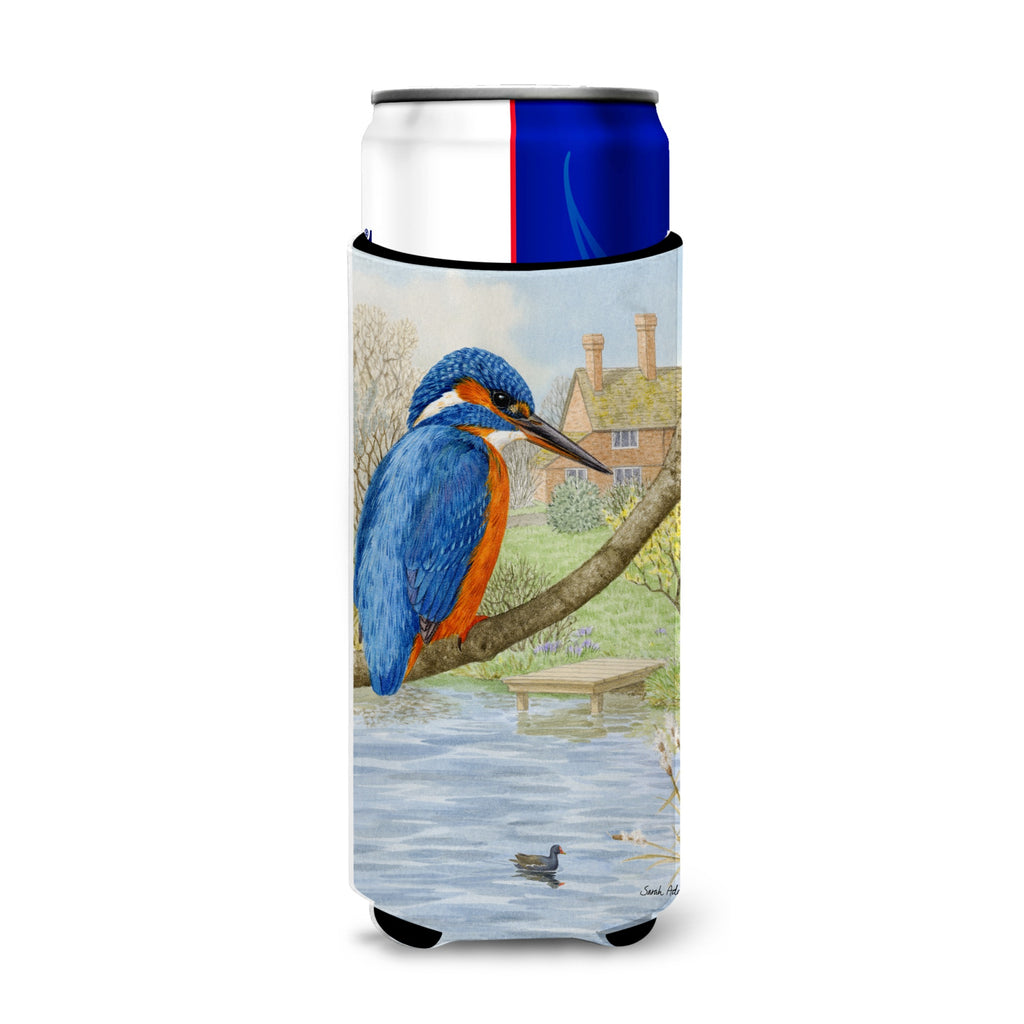 Caroline'S Treasures Kingfisher In Yellow Irises Michelob Ultra Koozies For Slim Cans - Thumbnail 3