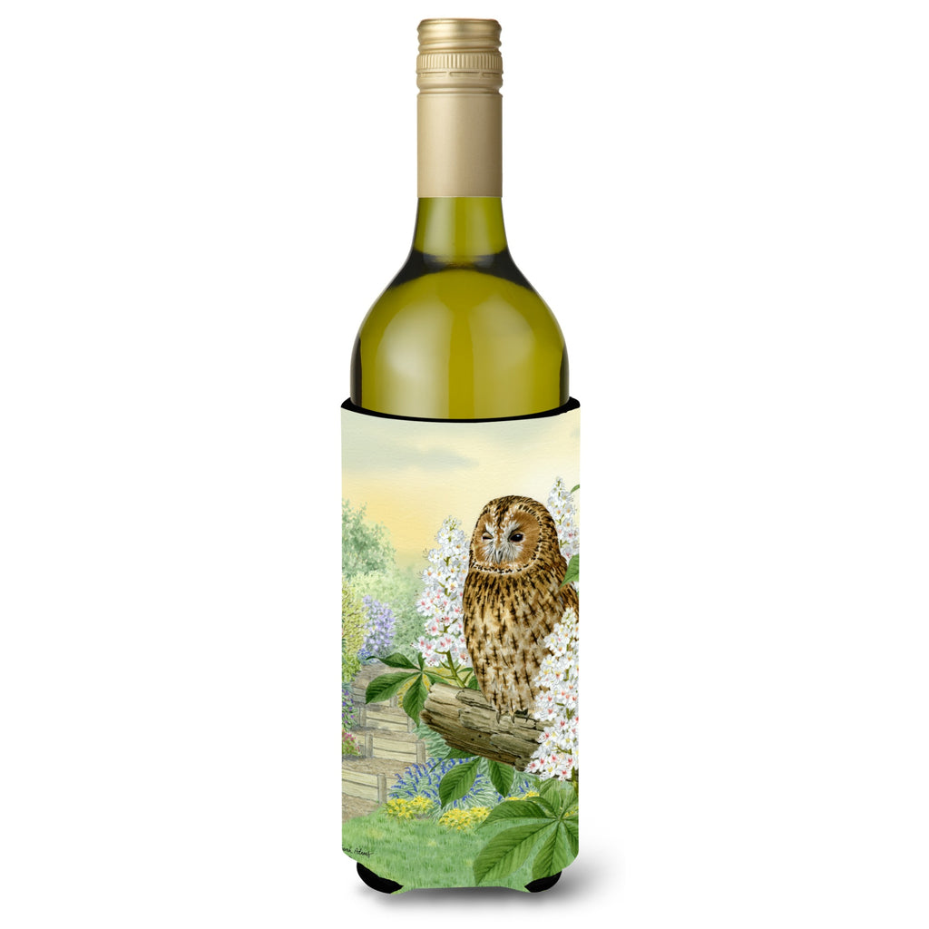 Caroline'S Treasures Tawny Owl In The Tree Wine Bottle Koozie Hugger