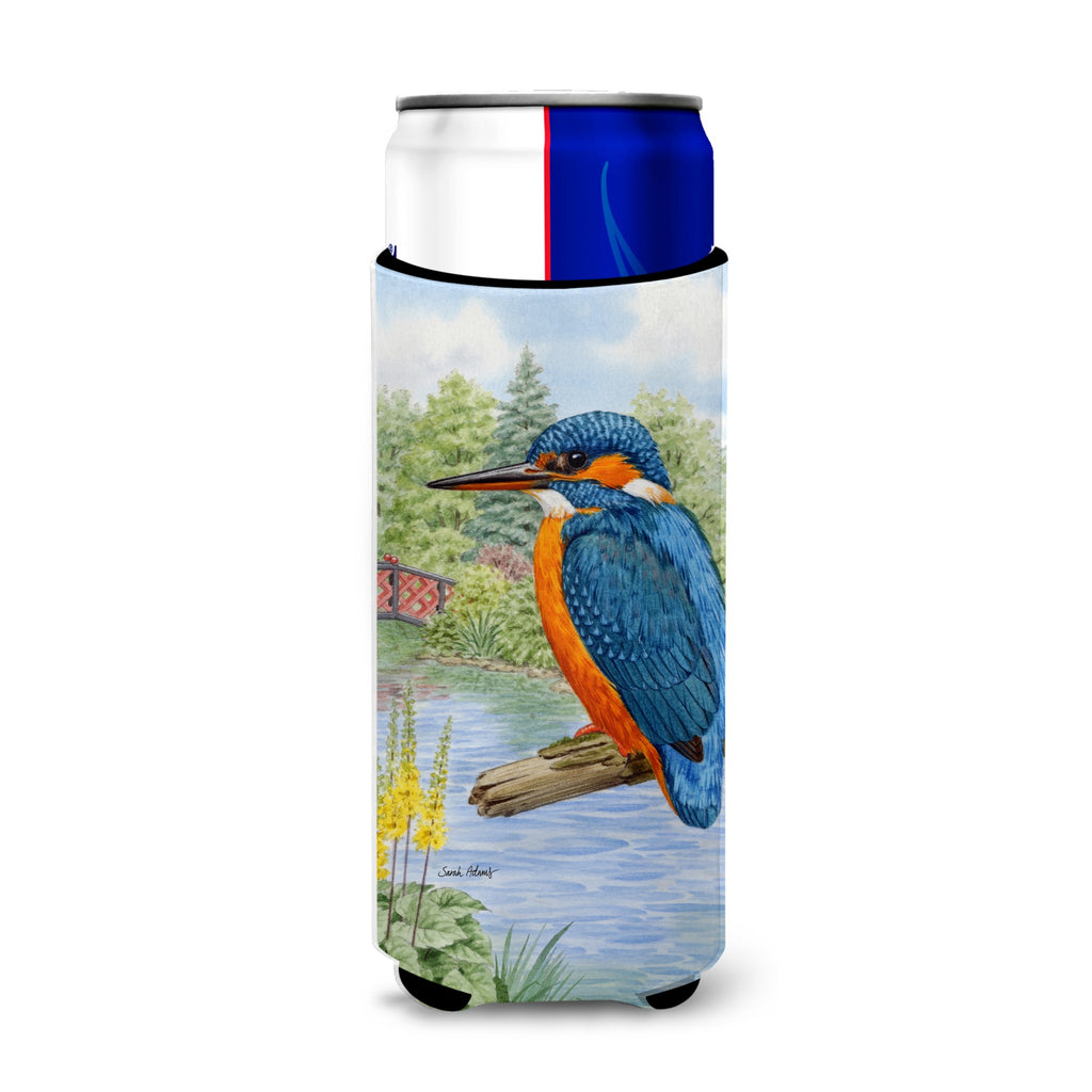 Caroline'S Treasures Kingfisher In Yellow Irises Michelob Ultra Koozies For Slim Cans