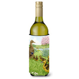 Caroline'S Treasures Asa2105Literk Female Mallard Duck And Ducklings Wine Bottle Koozie Hugger, 750 Ml, Multicolor