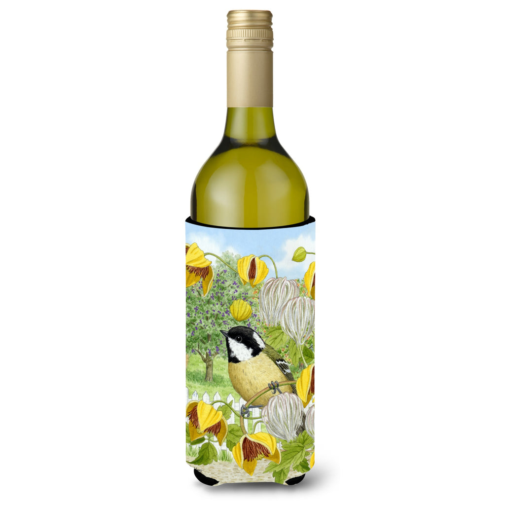 Caroline'S Treasures Asa2017Literk Coal Tits Wine Bottle Koozie Hugger - Thumbnail 2