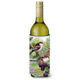 Caroline'S Treasures Asa2115Literk Long Tailed Tits Wine Bottle Koozie Hugger, 750 Ml, Multicolor