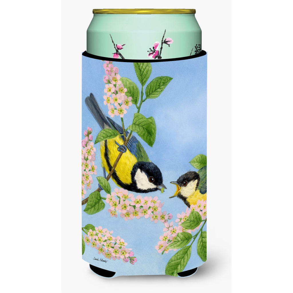 Caroline'S Treasures Eurasian Blue Tits Birds In Flower Pot Tall Boy Koozie Hugger - Thumbnail 2