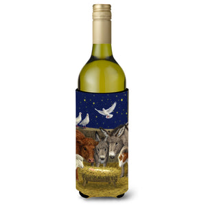 Caroline'S Treasures Nativity Scene With Just Animals Wine Bottle Koozie Hugger, 750 Ml, Multicolor