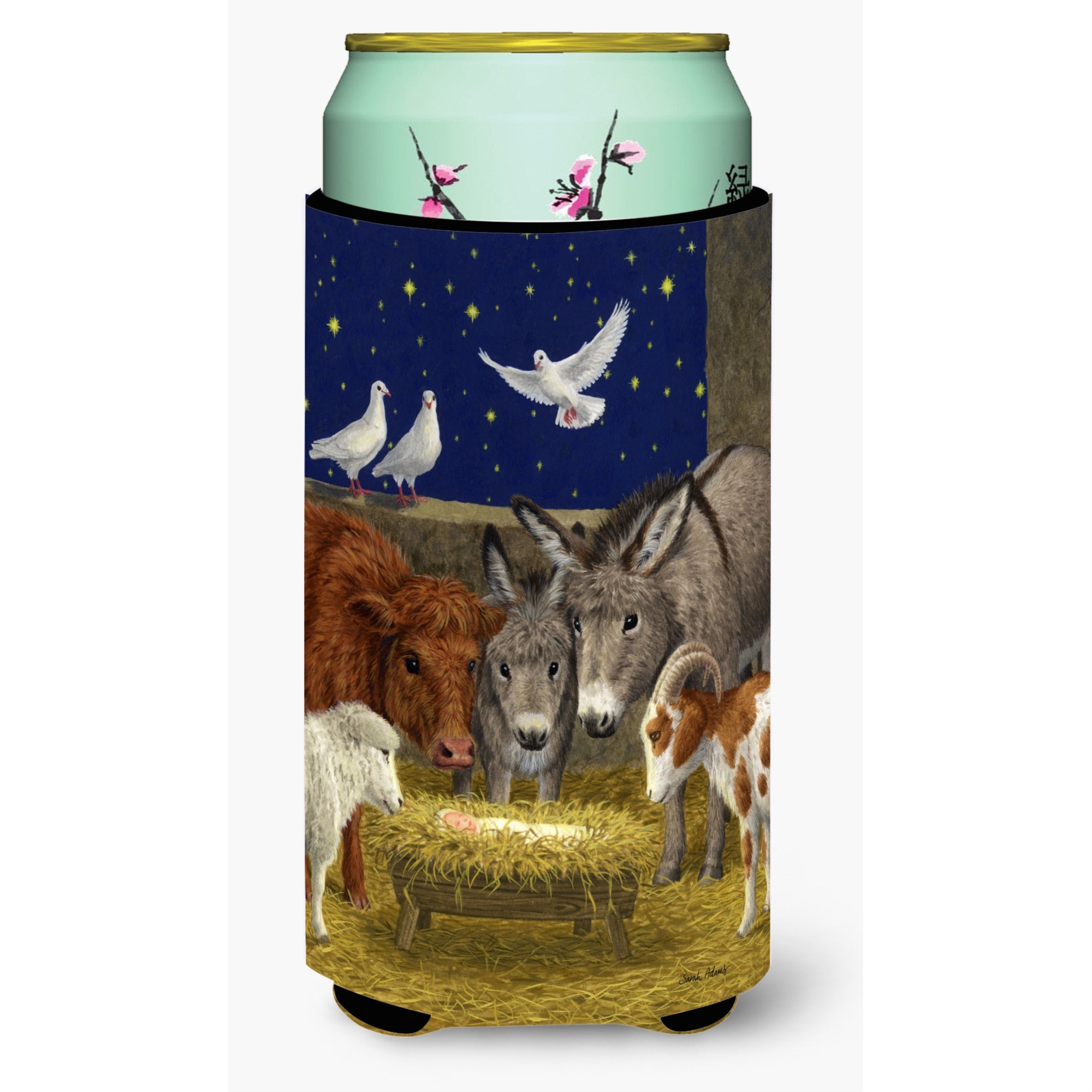 Caroline'S Treasures Nativity Scene With Just Animals Tall Boy Koozie Hugger, Multicolor